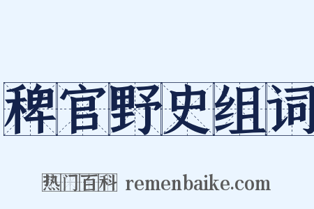 稗官野史组词是什么意思的图片